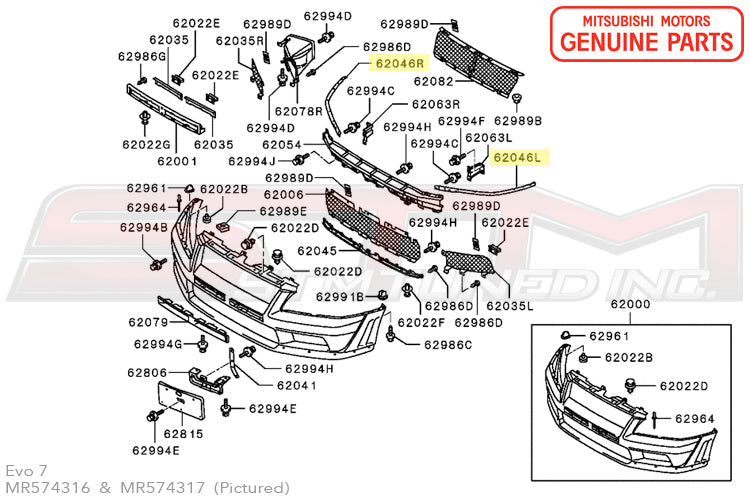 Mitsubishi Front Bumper Mounting Bracket - Evo 7/8/9