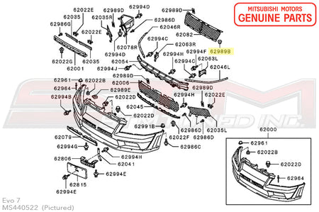 MS440522 Mitsubishi Front Bumper Support Nut - Evo 7/9
