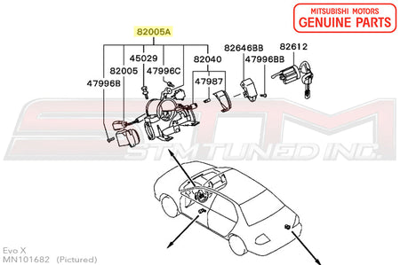 MN101682 Mitsubishi Ignition Key Ring Light & Switch - Evo 8/9