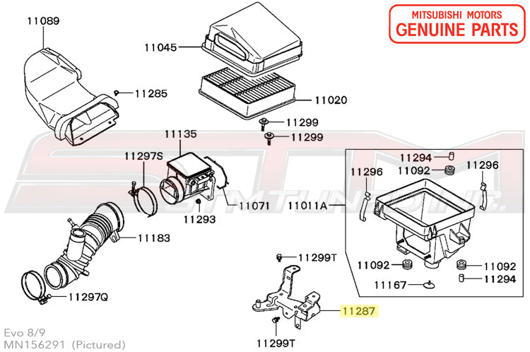 Mitsubishi Air Box Bracket - Evo 8/9