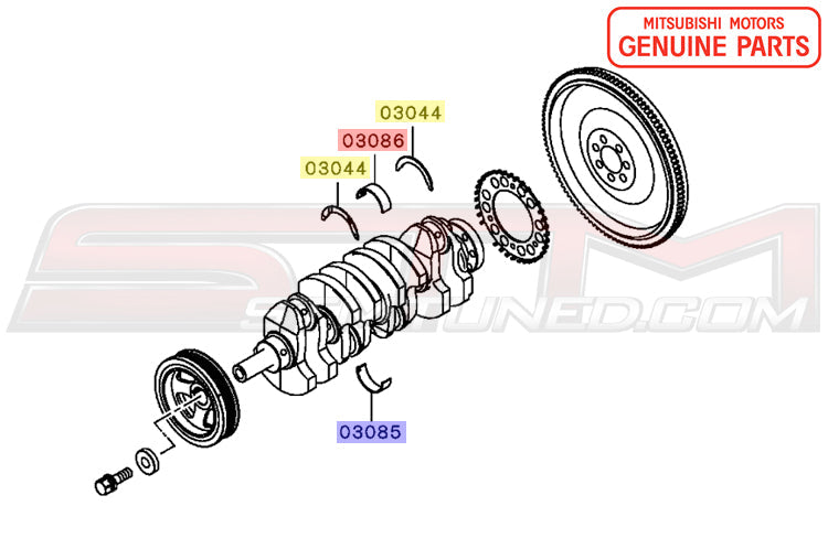 Mitsubishi Crankshaft Bearings - Evo X 4B11