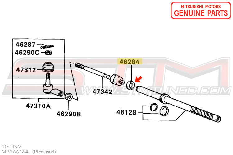 MB266164 Mitsubishi Steering Gear and Linkage Boot Washer -  Evo 7-9/1G/3S