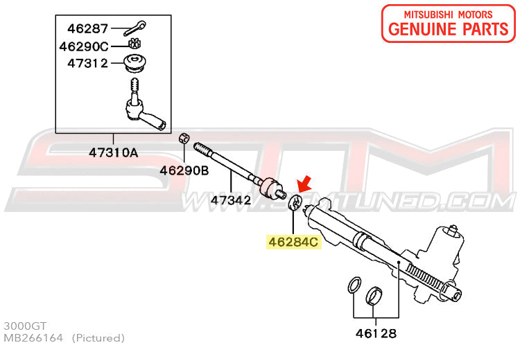 MB266164 Mitsubishi Steering Gear and Linkage Boot Washer -  Evo 7-9/1G/3S