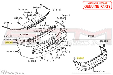 Mitsubishi Bumper Rivet (Silver) - Evo 7/8/9