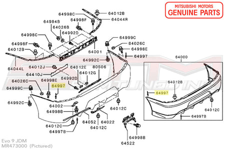Mitsubishi Bumper Rivet (Silver) - Evo 7/8/9