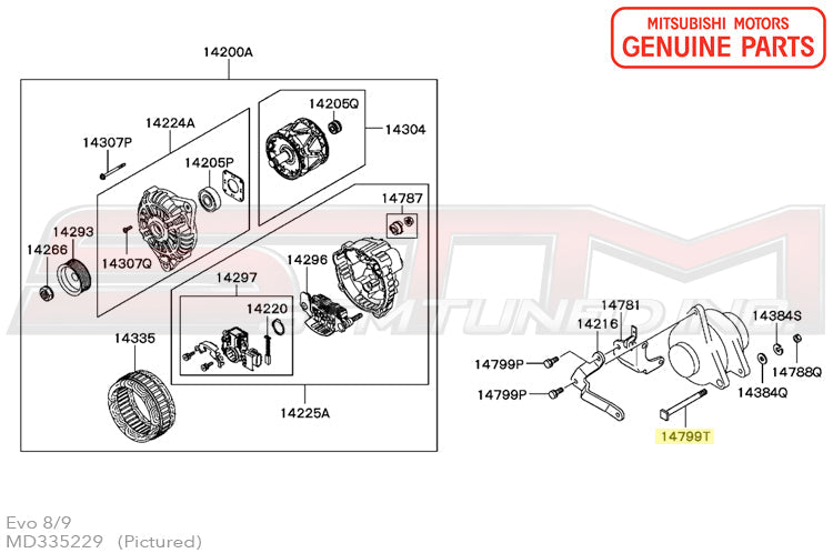 Mitsubishi Alternator Bolt - Evo 7/8/9