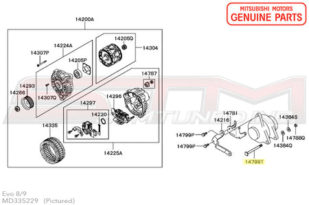Mitsubishi Alternator Bolt - Evo 7/8/9