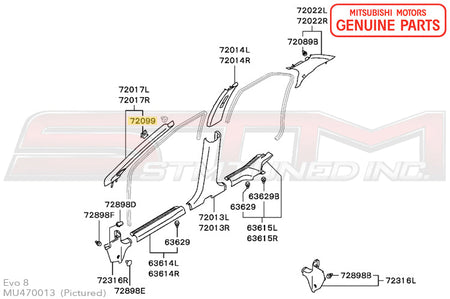 Mitsubishi A-Pillar Trim Clip - Evo 7/8/9