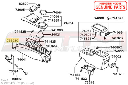Mitsubishi Center Console Push Clip - Evo 7/8/9