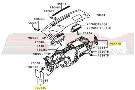 Mitsubishi Dash Panel Side Covers - Evo 7/8/9