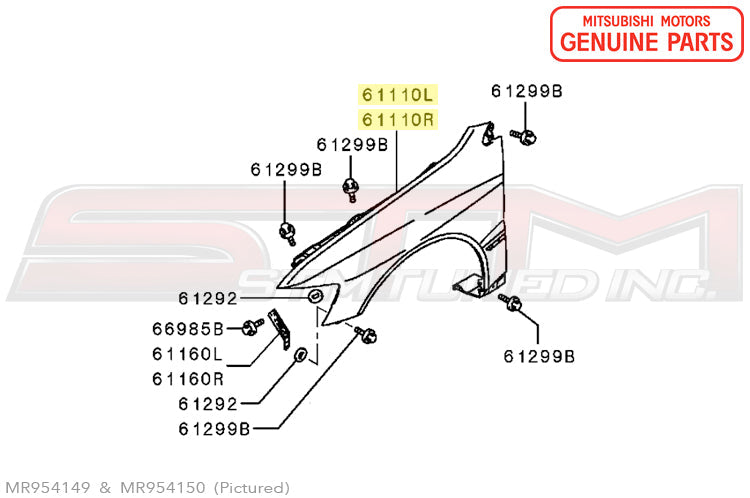Mitsubishi Front Fender - Evo 7/8/9