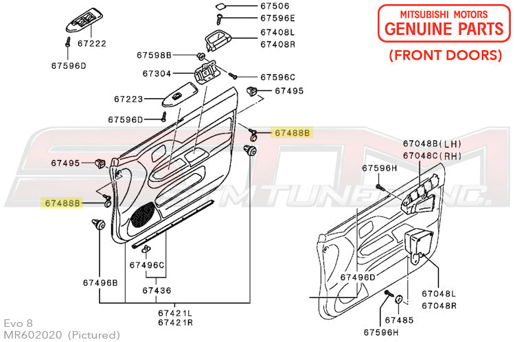 MR602020 Mitsubishi Door Screw with Cap - Evo 7/8/9