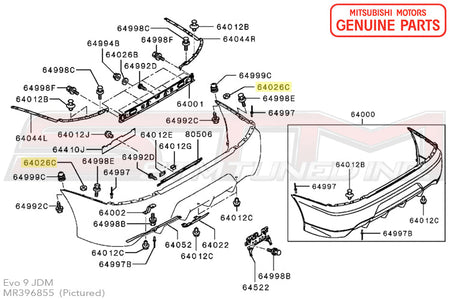 MR396855 Mitsubishi Rear Bumper Bolt Gasket - Evo 7/8/9