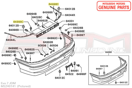 MS240141 Mitsubishi Rear Bumper Bracket Bolt - Evo 7/8/9