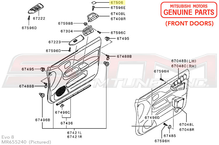 MR655240 Mitsubishi Interior Door Pull Pocket Cap - Evo 7-9