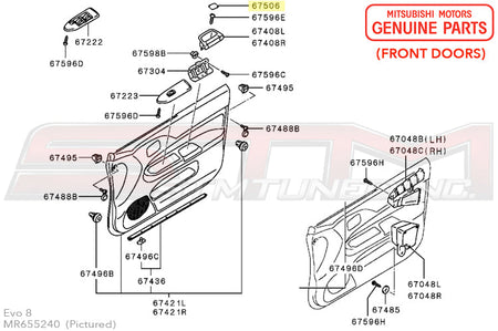 MR655240 Mitsubishi Interior Door Pull Pocket Cap - Evo 7-9