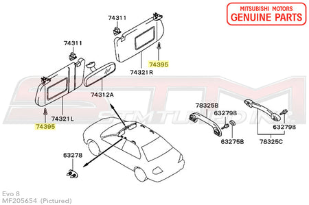 MF205654 Mitsubishi Sun Visor Screw - Evo 7/8/9