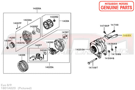 Mitsubishi Alternator Bracket - Evo 9 1801A020