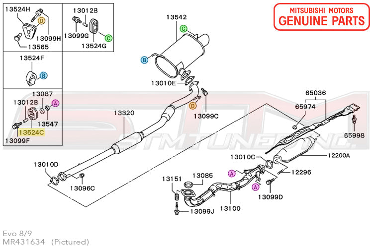 Mitsubishi Exhaust Hanger (A) Downpipe - Evo 8/9