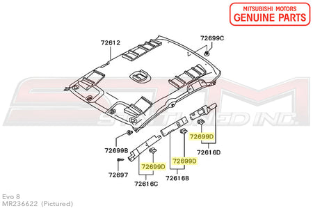 MR236622 Mitsubishi Headliner Pad Clip - Evo 8/9