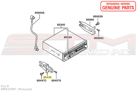 MR532981 Mitsubishi Radio Mounting Bracket (Lower Relocation) - Evo 8/9