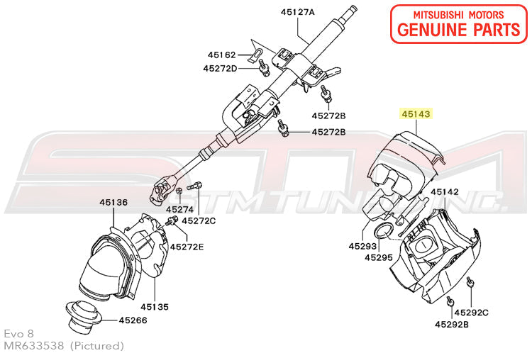 Mitsubishi Steering Column Cover - Evo 8/9