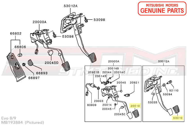 MB193884 Mitsubishi Clutch/Brake Pedal Pad - (Rubber)