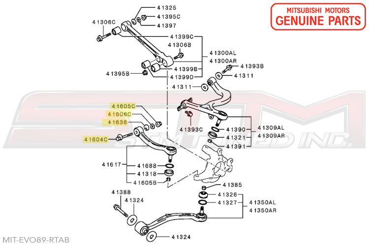 Evo Rear Toe Adjustment Bolt Kit