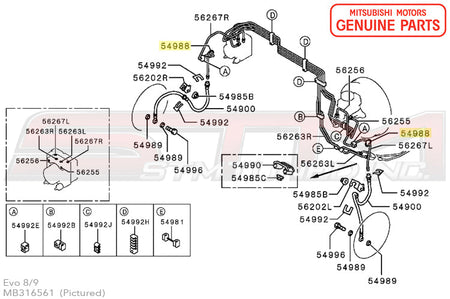 MB316561 Mitsubishi Brake Fluid Line Grommet - Evo 7/8/9
