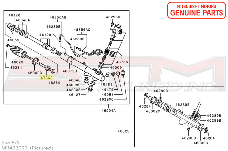 MR403099 Mitsubishi Tie Rod End Inner -  Evo 7/8/9
