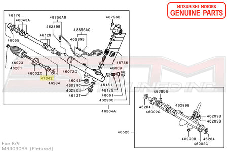 MR403099 Mitsubishi Tie Rod End Inner -  Evo 7/8/9