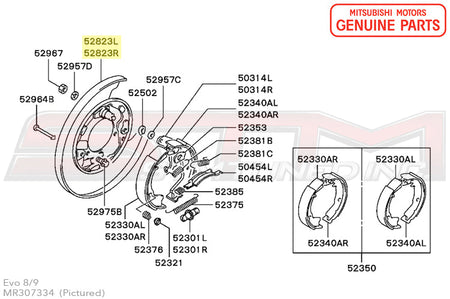 Mitsubishi Rear Brake Backing Plate - Evo 7/8/9