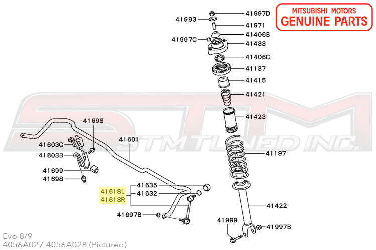 Mitsubishi Rear Sway Bar Links - Evo 7/8/9