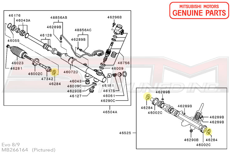 MB266164 Mitsubishi Steering Gear and Linkage Boot Washer -  Evo 7-9/1G/3S