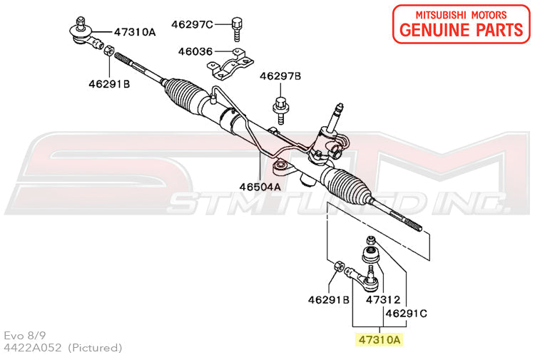 4422A052 Mitsubishi Tie Rod End Outer - Evo 7/8/9