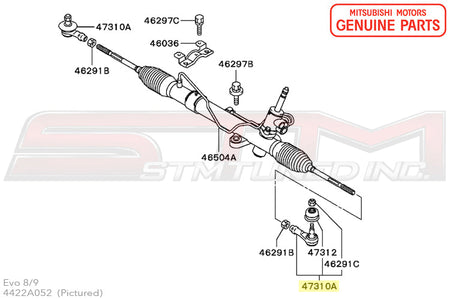 4422A052 Mitsubishi Tie Rod End Outer - Evo 7/8/9