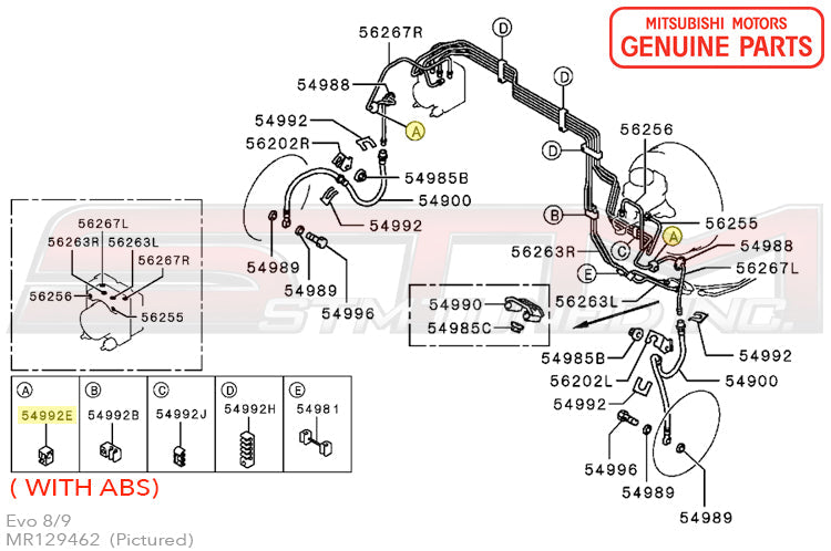 Mitsubishi Brake Fluid Line Clip (A) - Evo 8/9