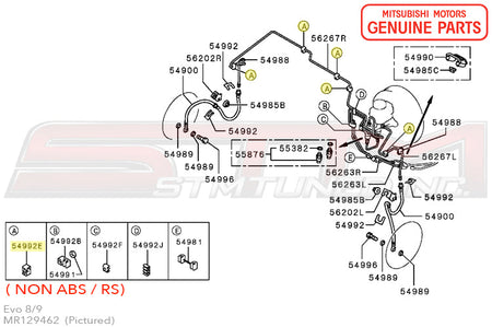 Mitsubishi Brake Fluid Line Clip (A) - Evo 8/9