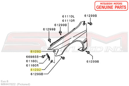 MR447022 Mitsubishi Sticky Fender Washer - Evo 7/8/9/X