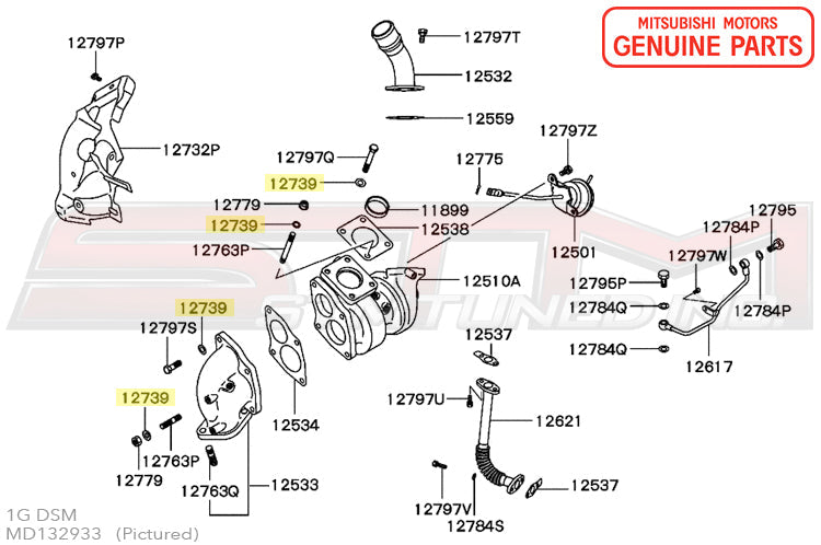 MD132933 Mitsubishi Turbo Bolt Washers - Evo 4-9/X, 1G/2G DSM