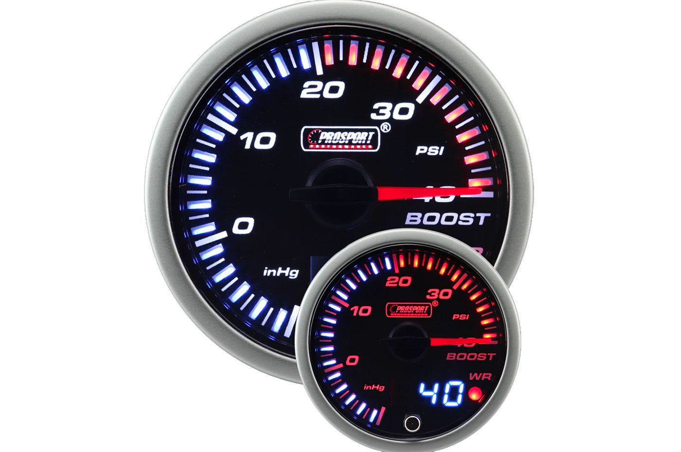 Prosport 52mm JDM Electrical Boost Gauge -30vac to 40 PSI (216JDMBO-R.PSI)