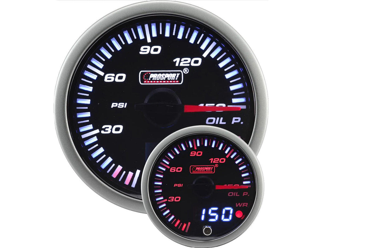 Prosport 52mm JDM Electrical Oil Pressure Gauge 0-150 PSI (216JDMOP-R.PSI)