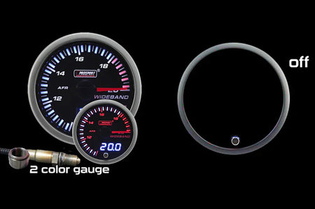 Prosport 52mm JDM Wideband Digital Air Fuel Ratio kit (216JDMAFR4.9-WO) display on and on