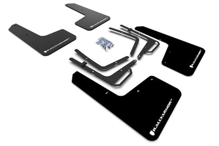 Rally Armor Mud Flaps for 2017-2020 Ford Raptor (MF53-UR-BLK/WH) Black with white logo