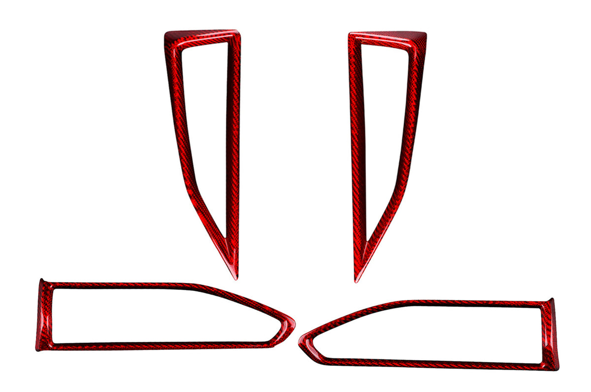 Rexpeed 4 Piece Dry Carbon AC Vent Trim Covers for 2022+ Subaru WRX (G157R) Red carbon fiber