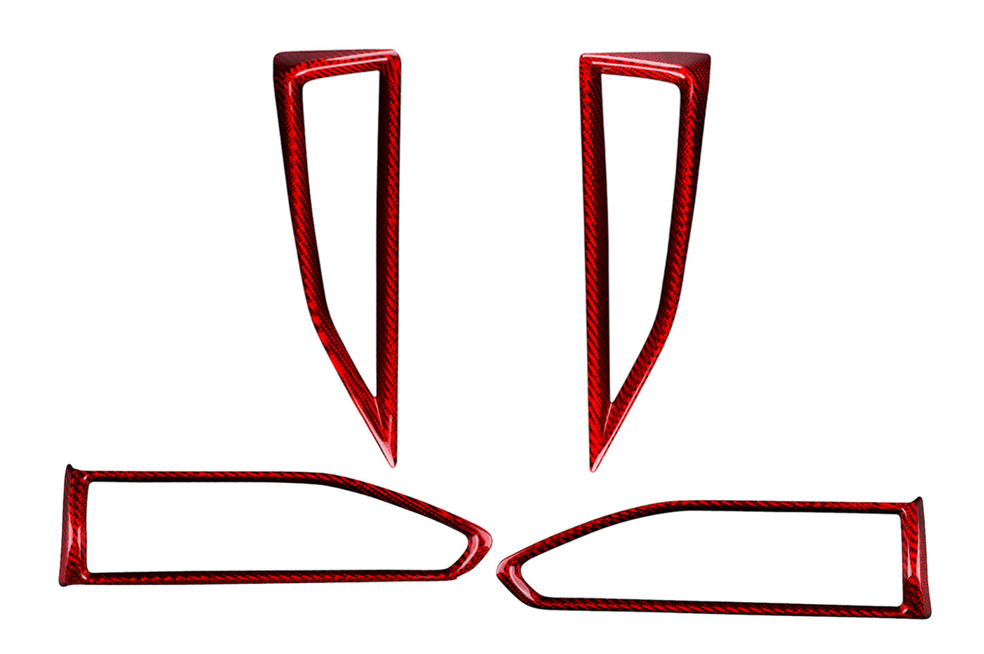 Rexpeed 4 Piece Dry Carbon AC Vent Trim Covers for 2022+ Subaru WRX (G157R) Red carbon fiber