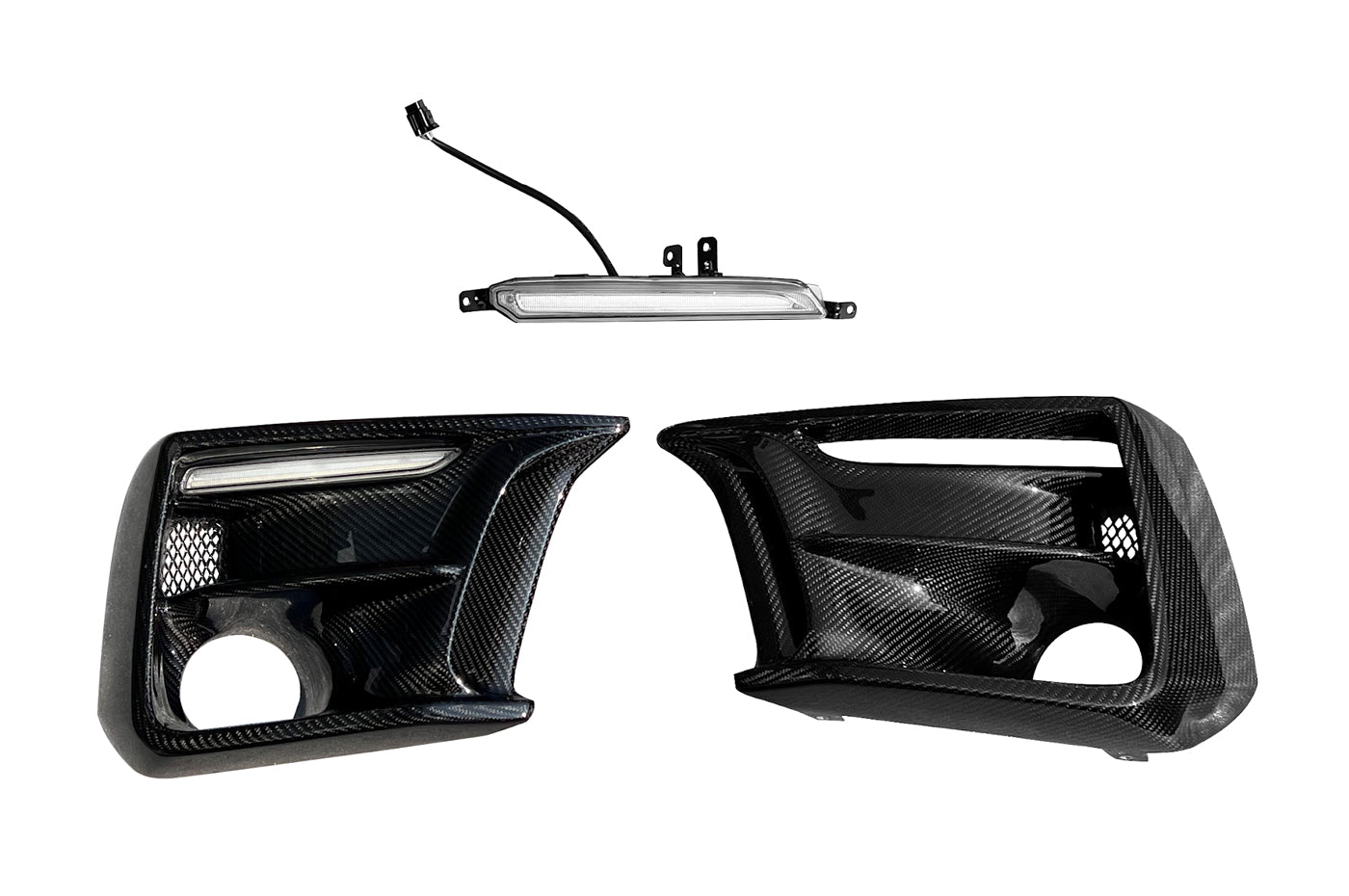 Rexpeed Carbon Fiber Fog Light Bezel for 2018-2021 WRX and STi (G88) with installation wiring kit