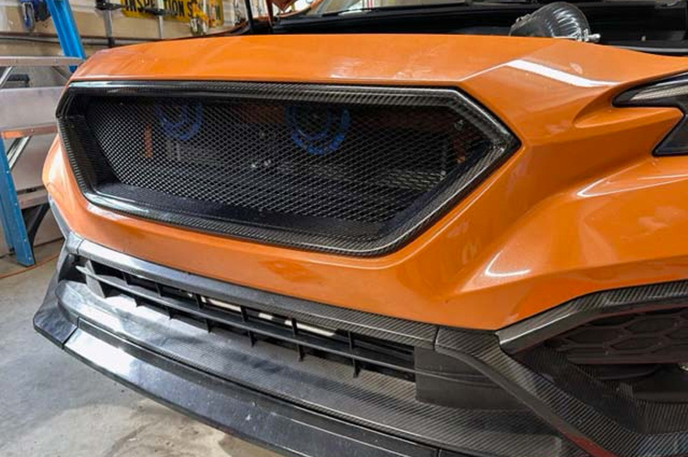 Rexpeed Carbon Fiber Front Grille for VB 2022+ Subaru WRX (G139) with trench installed