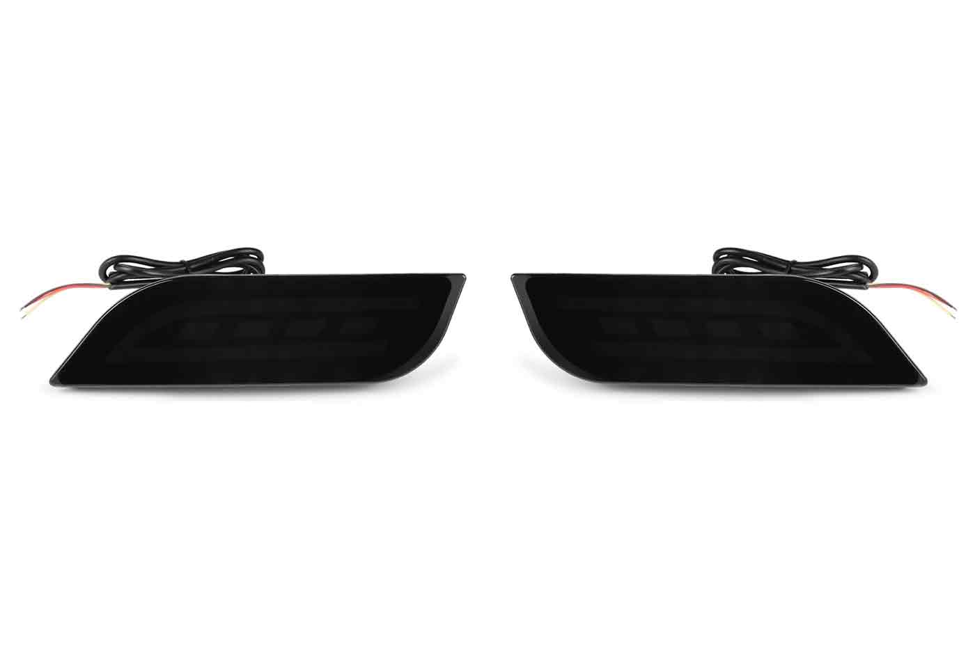 Rexpeed Rear Bumper Reflector Lights for VB 2022+ Subaru WRX (G154) Black dark smoked lens with LED lights