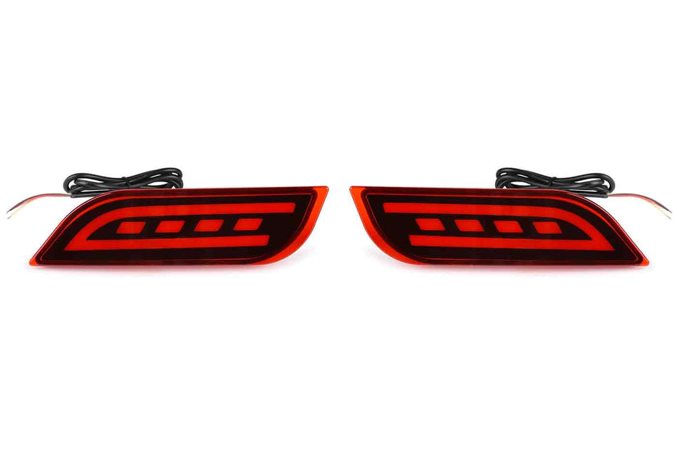 Rexpeed Rear Bumper Reflector Lights for VB 2022+ Subaru WRX (G154R) red lens with LED lights